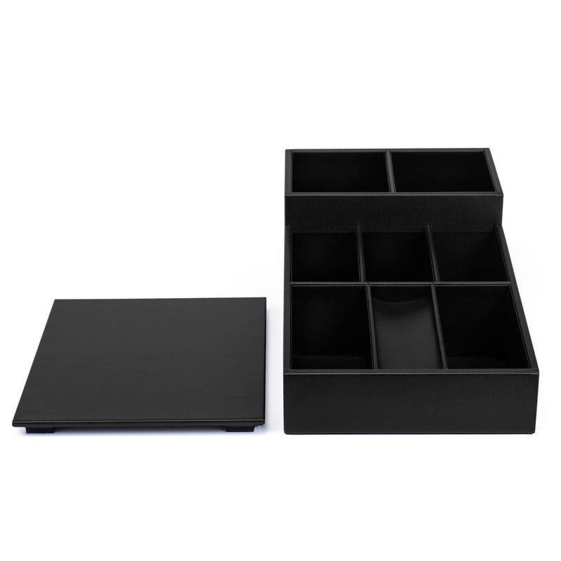 Black Leatherette Coffee Condiment Organizer