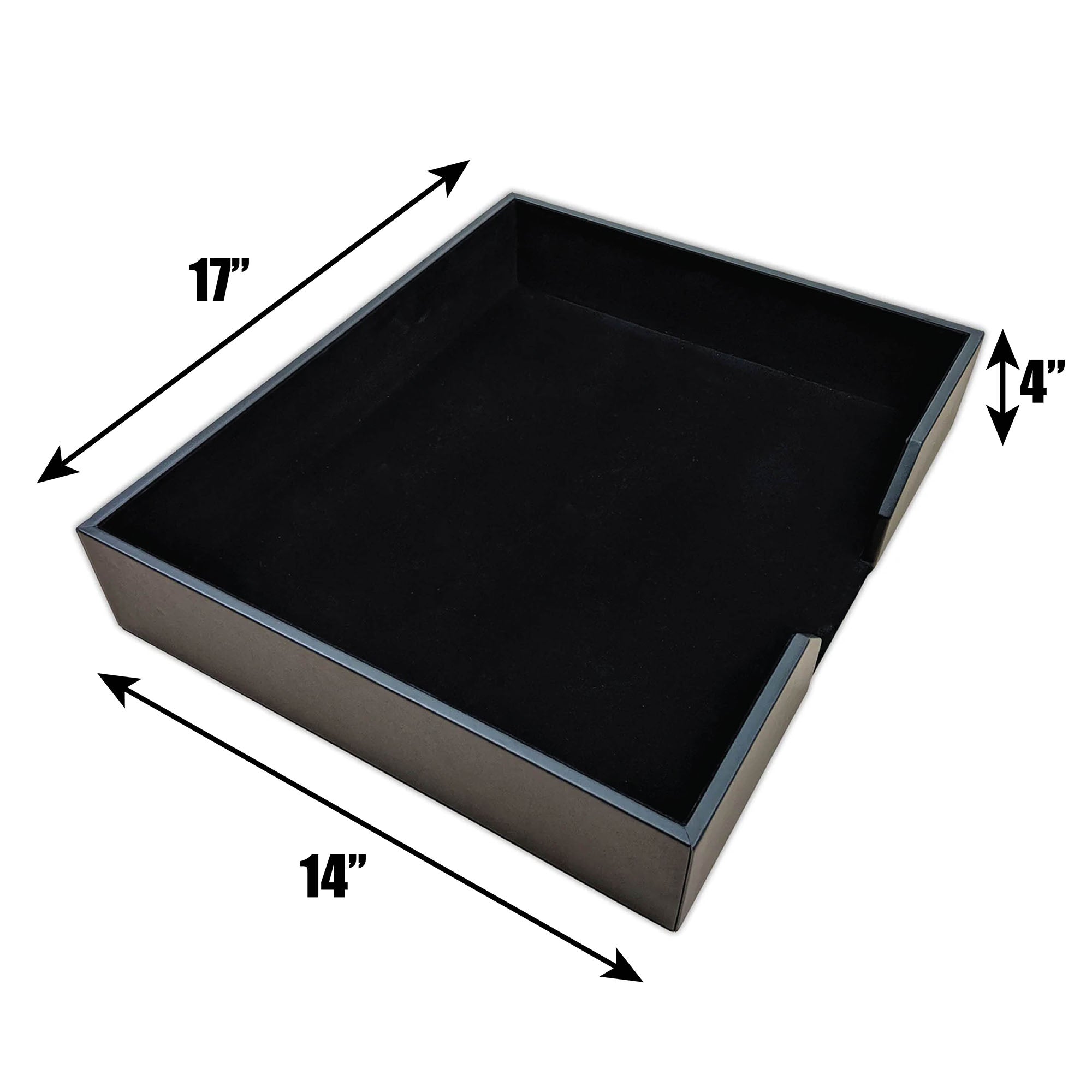 Black Leatherette 17" x 14" Conf. Pad Holder without Coaster Holders