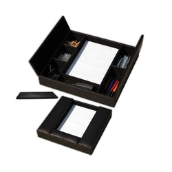 Black Leatherette Enhanced Conference Room Organizer