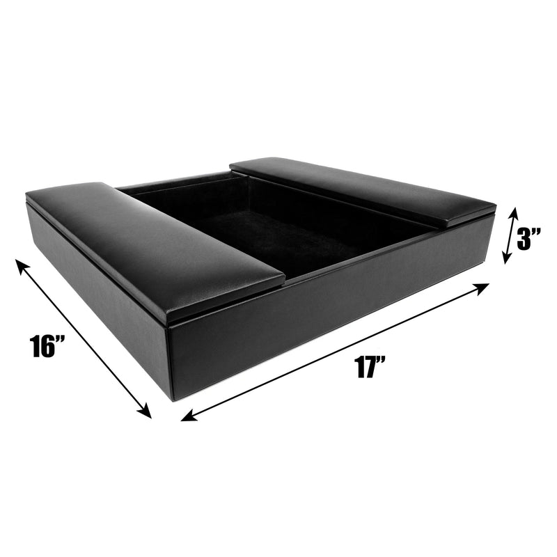 Black Leatherette Enhanced Conference Room Organizer