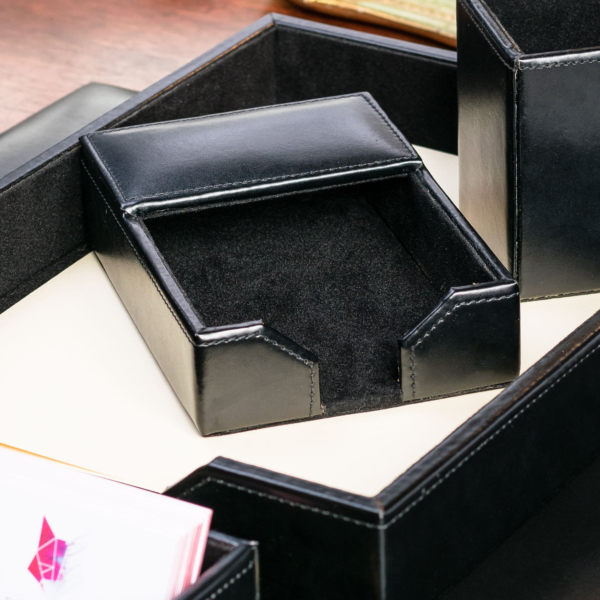 Black Bonded Leather 4" x 6" Memo Holder