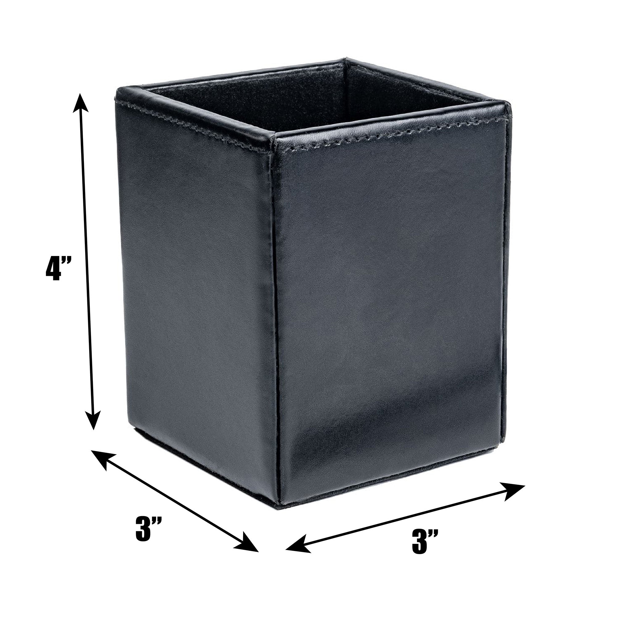 Black Bonded Leather Pencil Cup