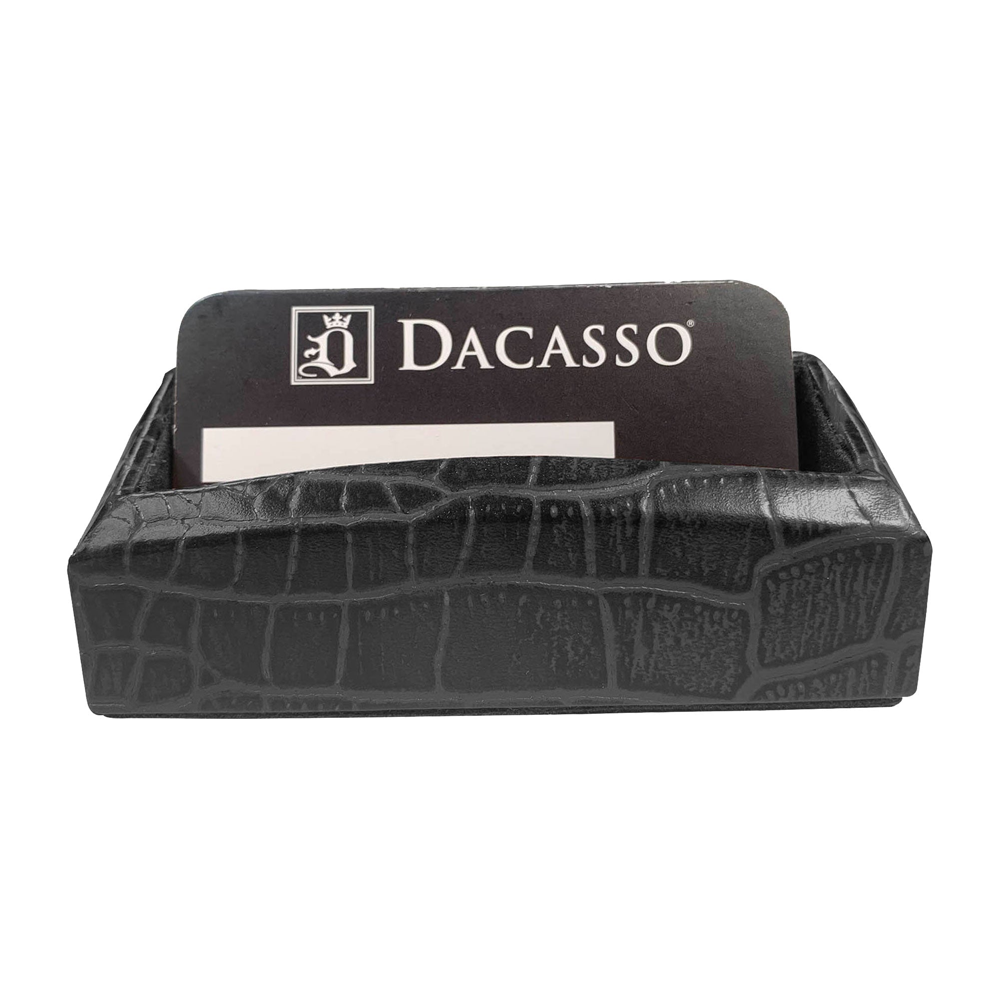 Black Crocodile Embossed Business Card Holder