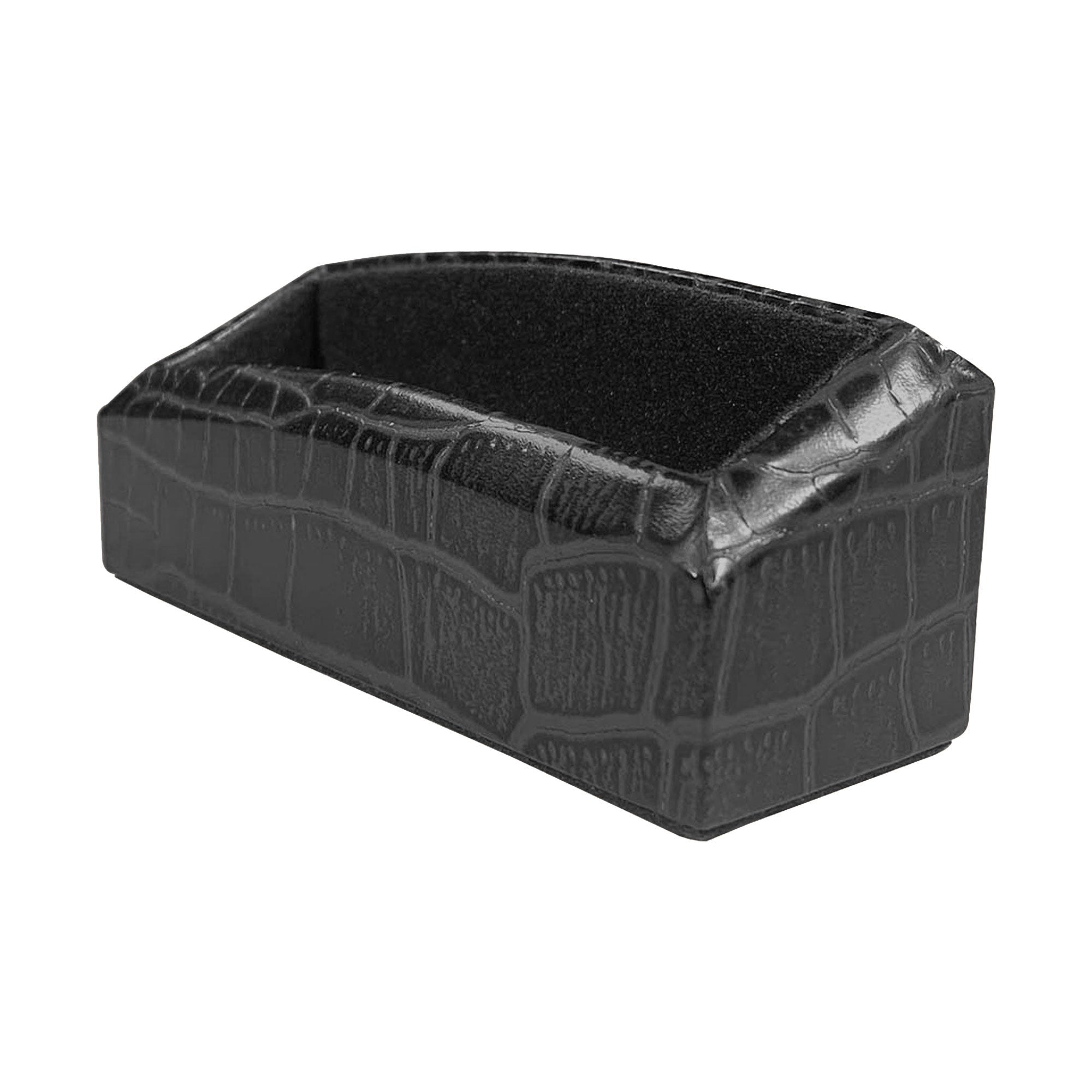 Black Crocodile Embossed Business Card Holder