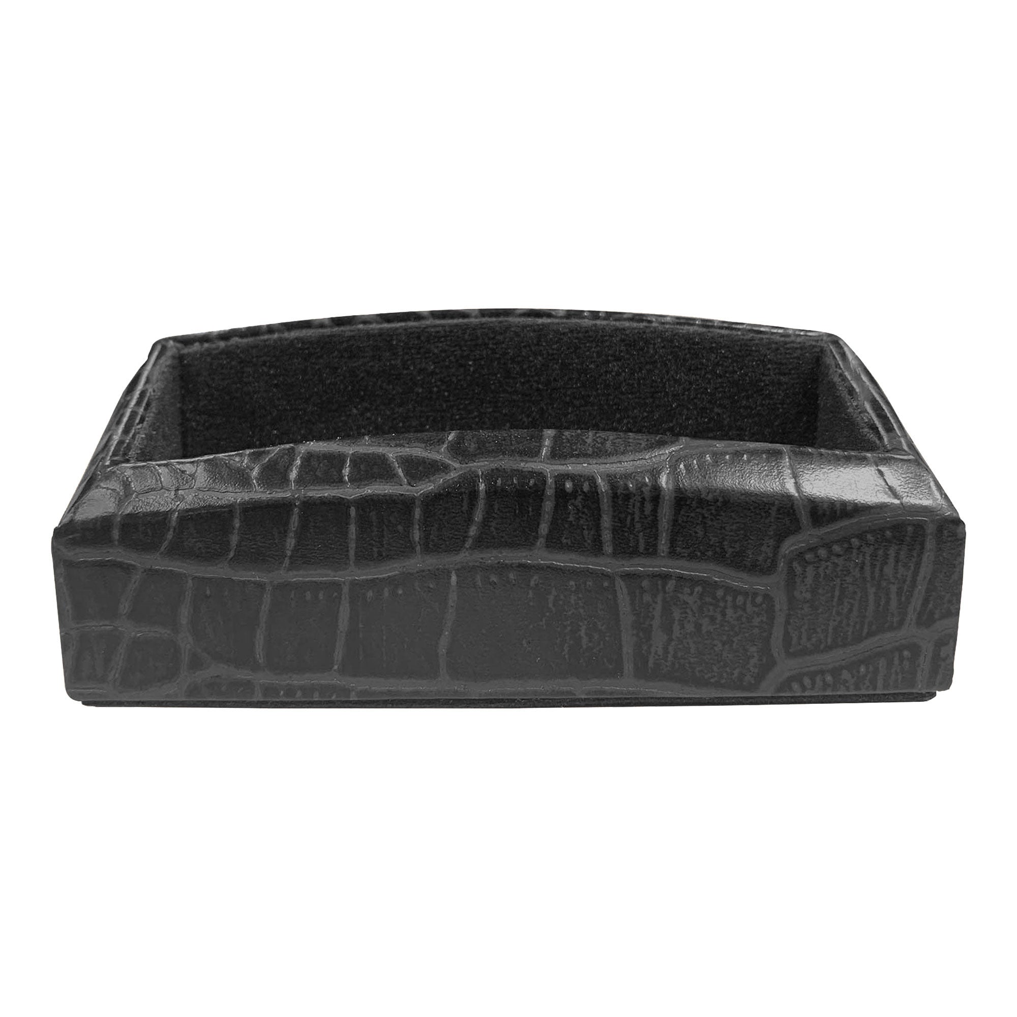 Black Crocodile Embossed Business Card Holder