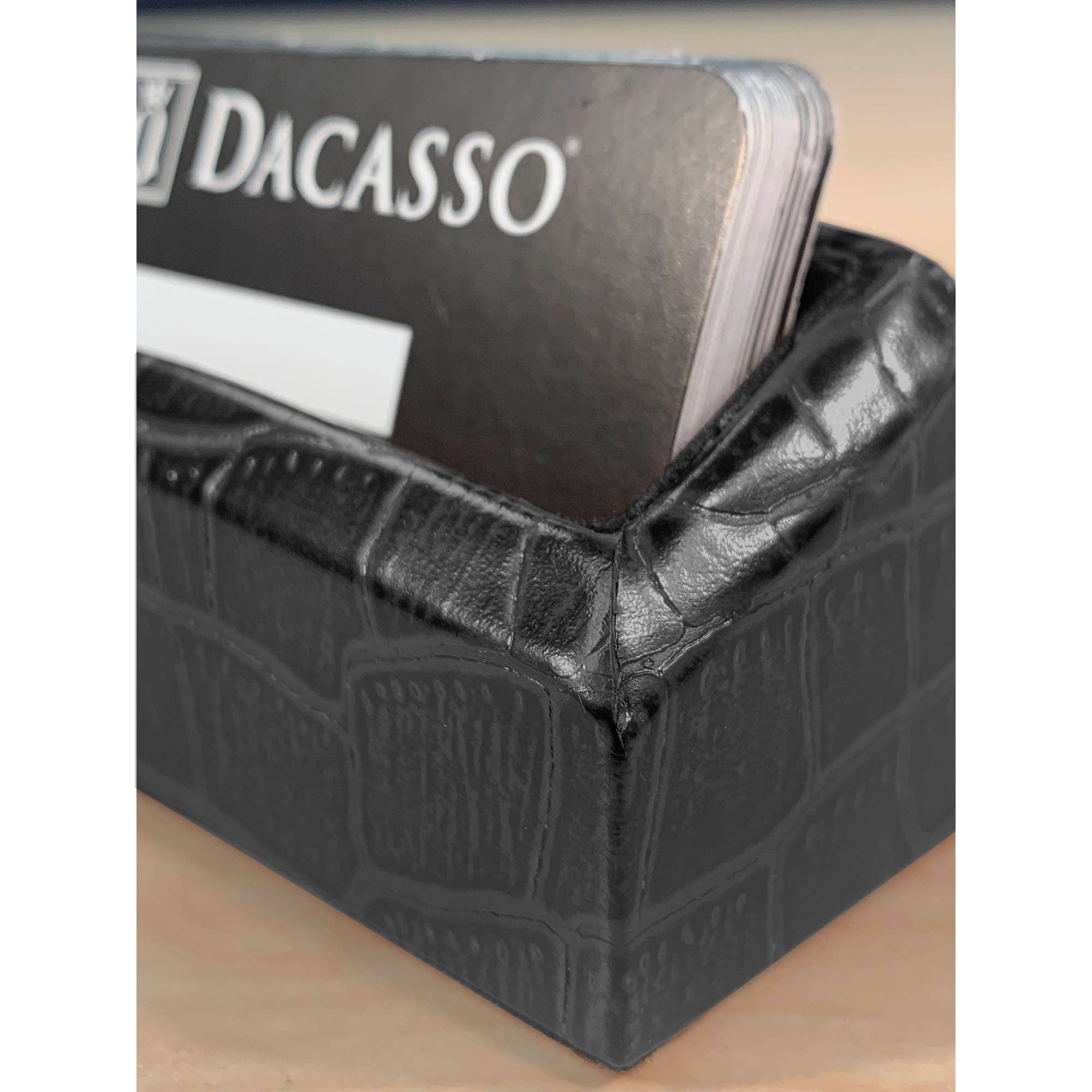 Black Crocodile Embossed Business Card Holder