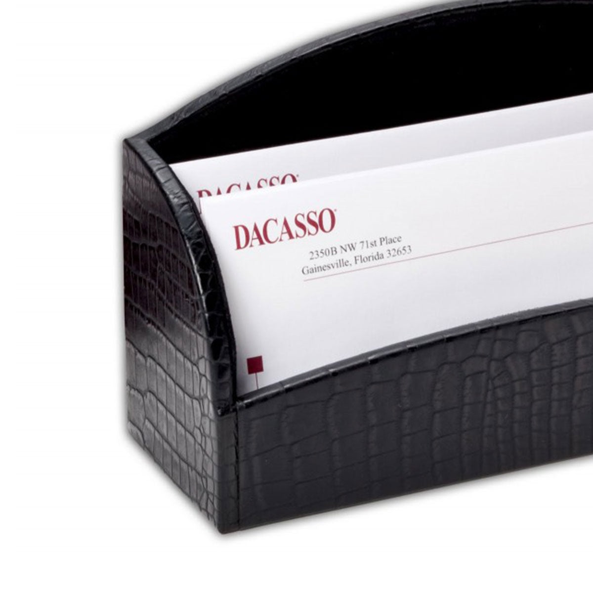 Black Crocodile Embossed Leather Letter Holder