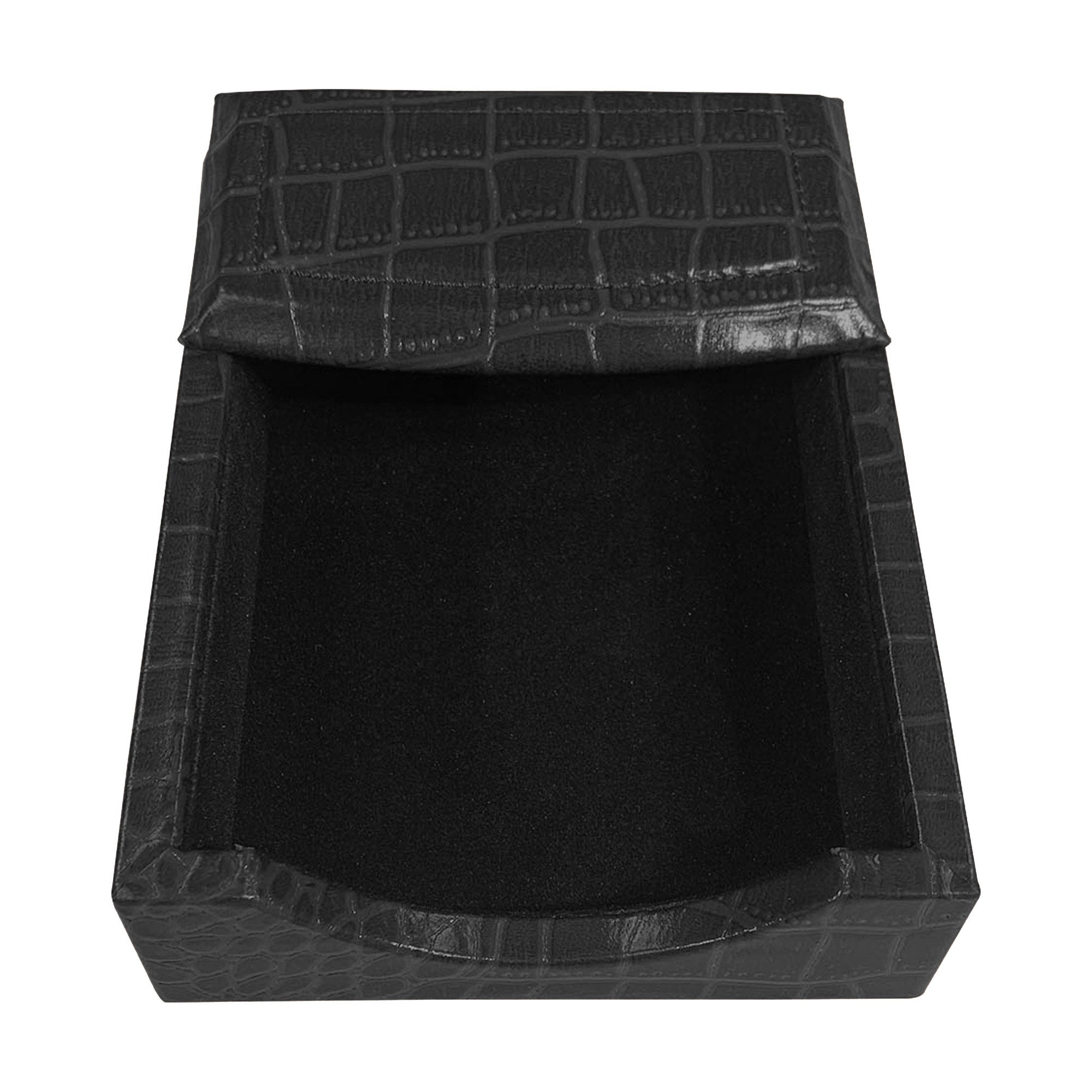 Black Crocodile Embossed Leather 4" x 6" Memo Holder