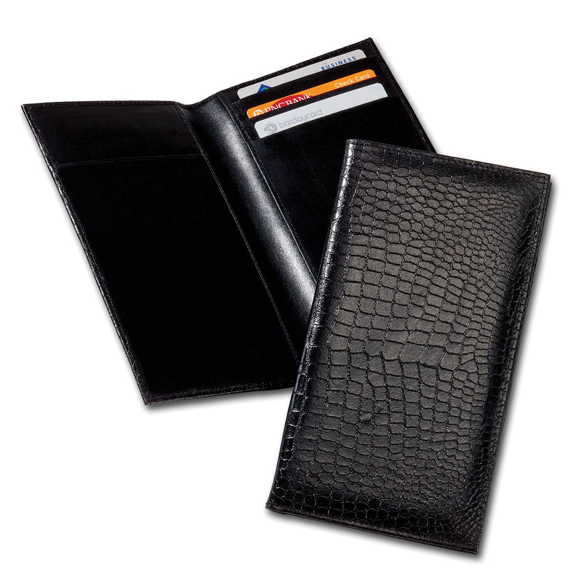 Black Crocodile Embossed Document Holder