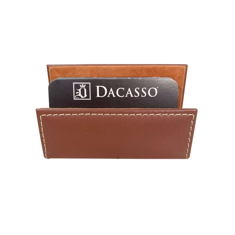 Rustic Brown Leather Business Card Holder