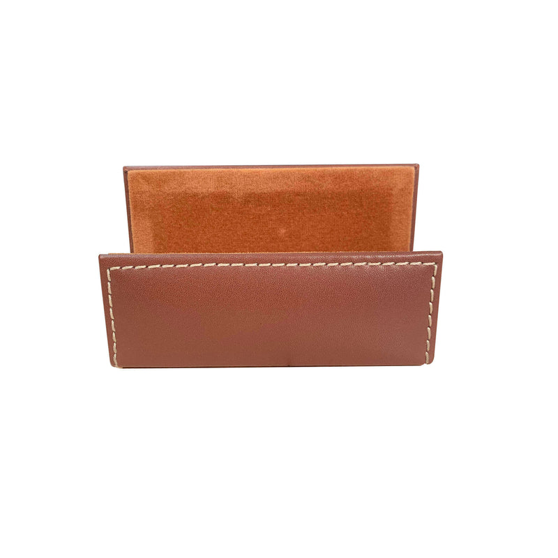 Rustic Brown Leather Business Card Holder