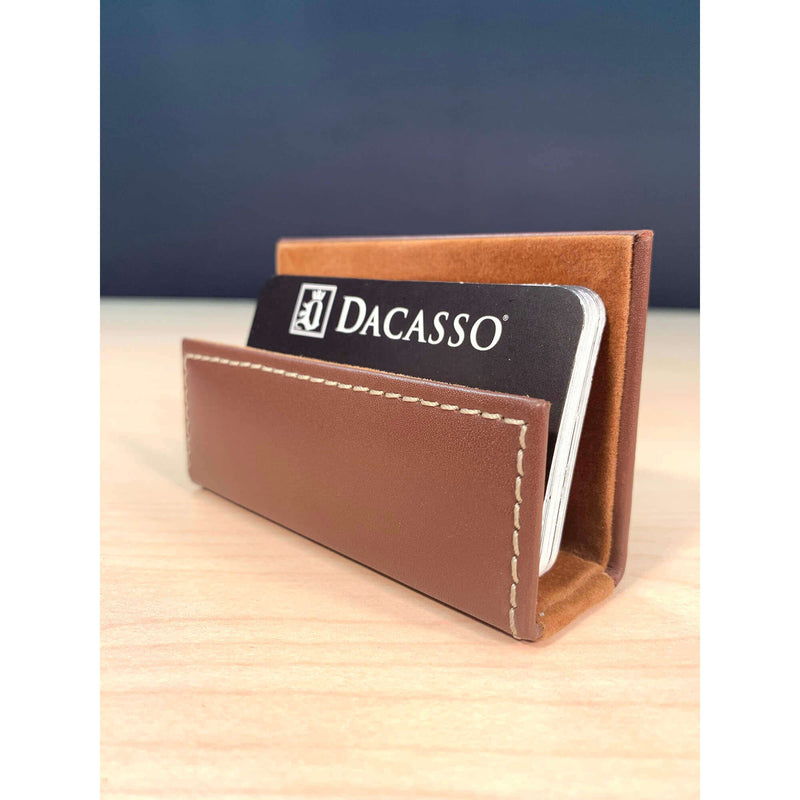 Rustic Brown Leather Business Card Holder