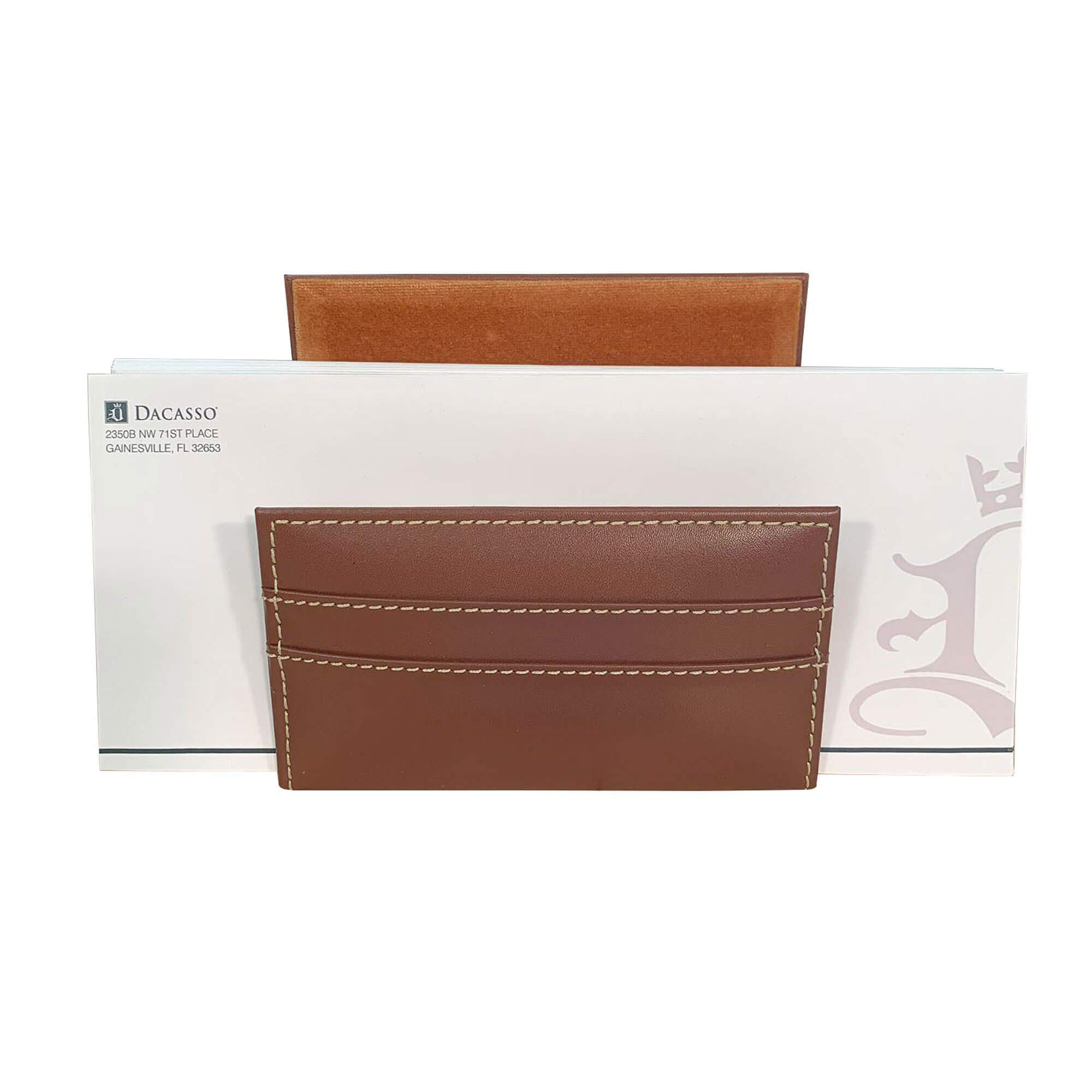 Rustic Brown Leather Letter Holder