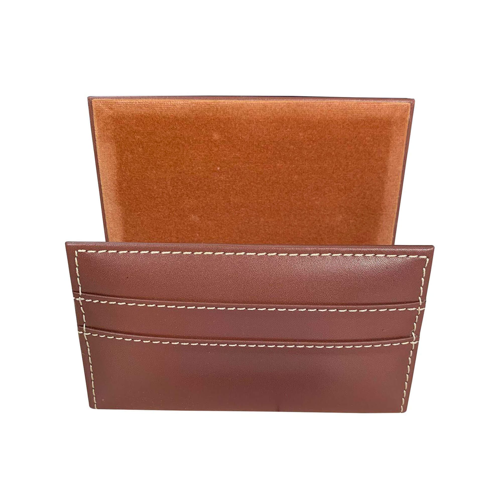 Rustic Brown Leather Letter Holder
