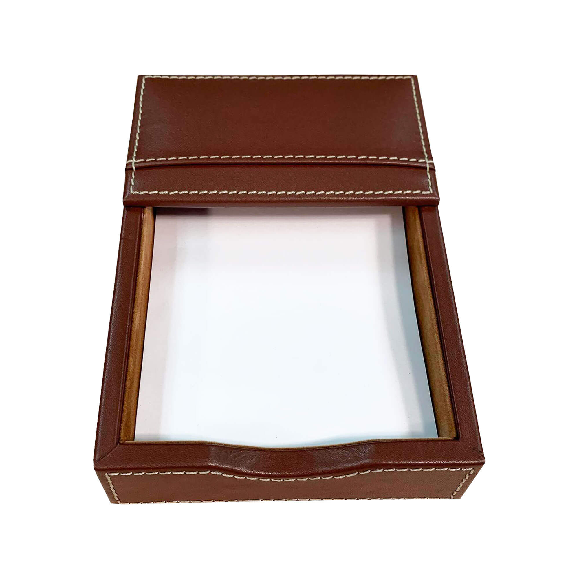 Rustic Brown Leather 4" x 6" Memo Holder