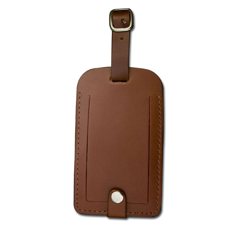 Rustic Brown Leather Luggage Tag