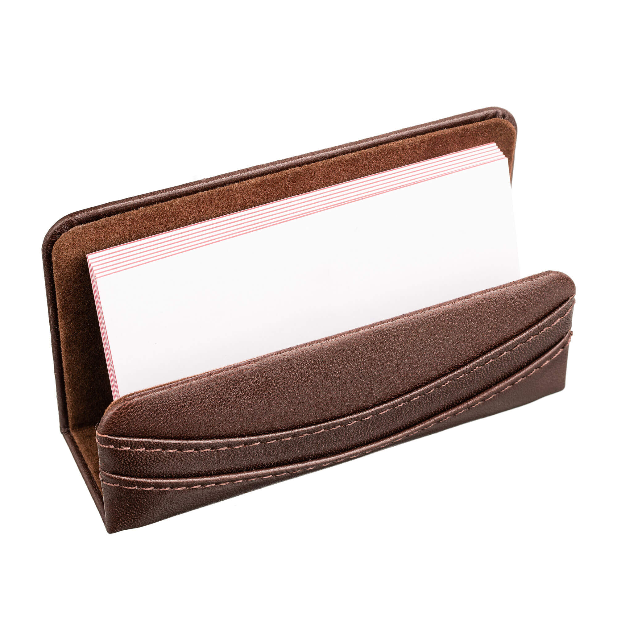 Chocolate Brown Leather Business Card Holder
