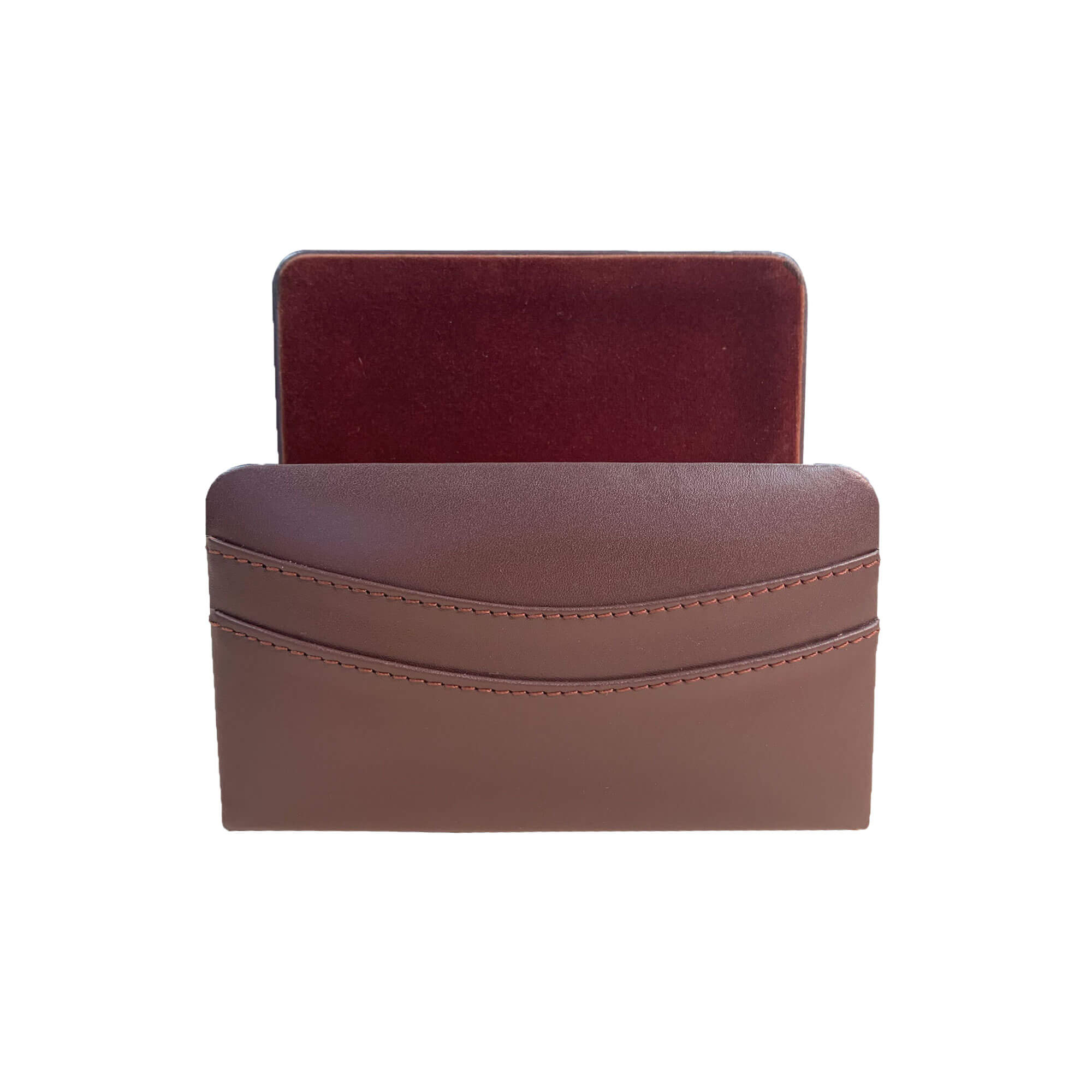 Chocolate Brown Leather Letter Holder
