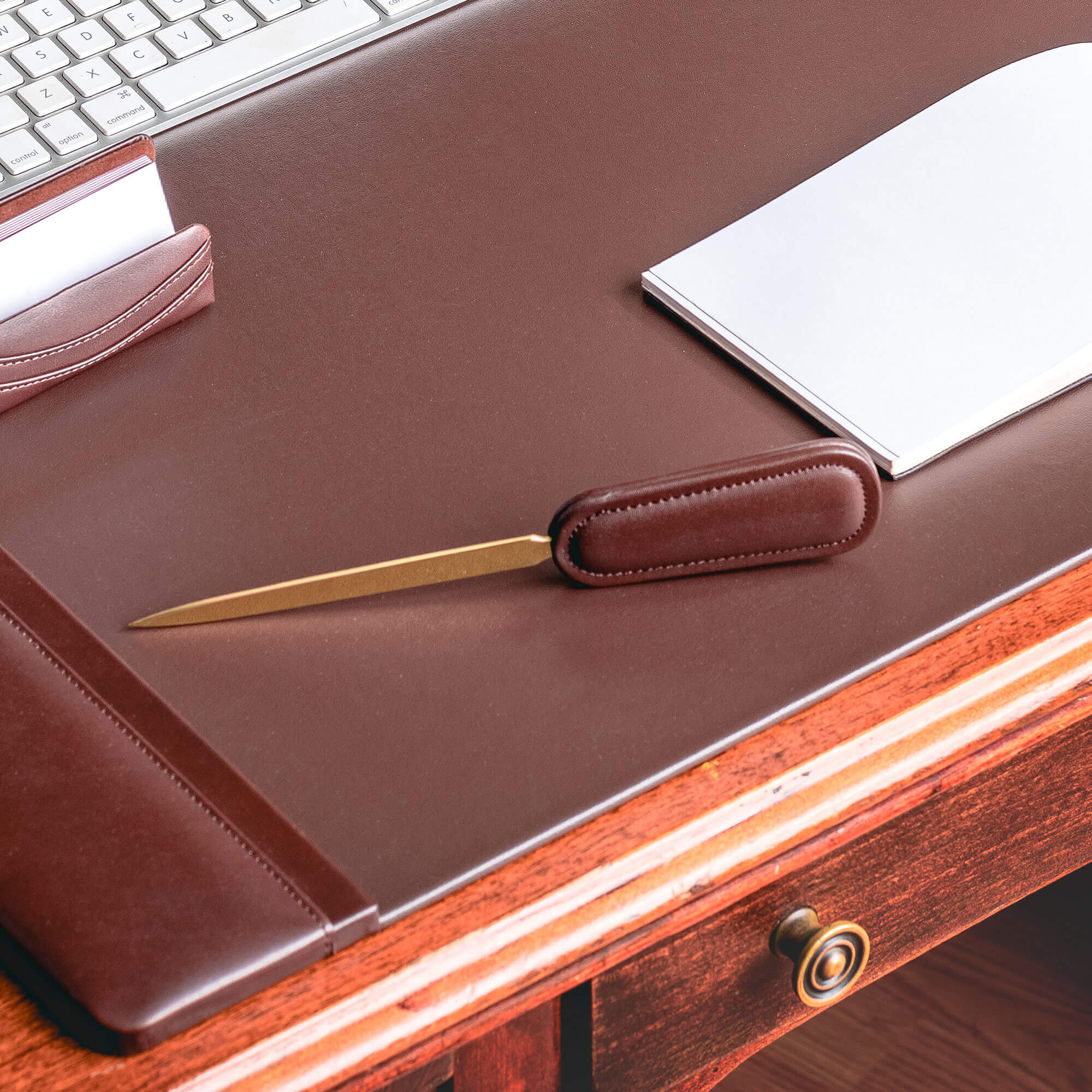Chocolate Brown Leather Letter Opener
