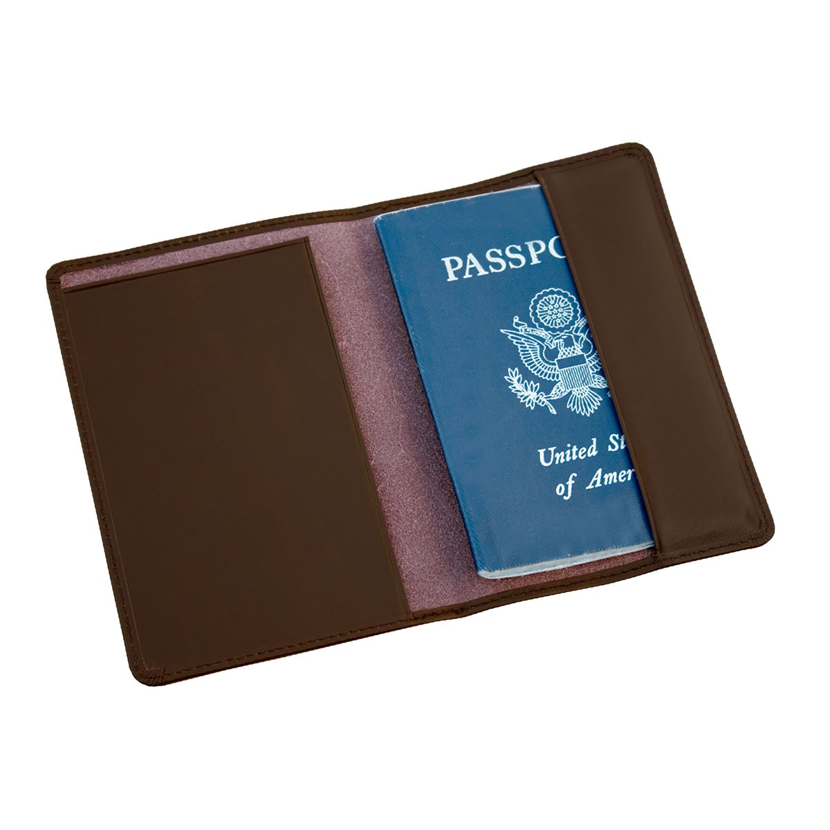 Chocolate Brown Leather Passport Holder
