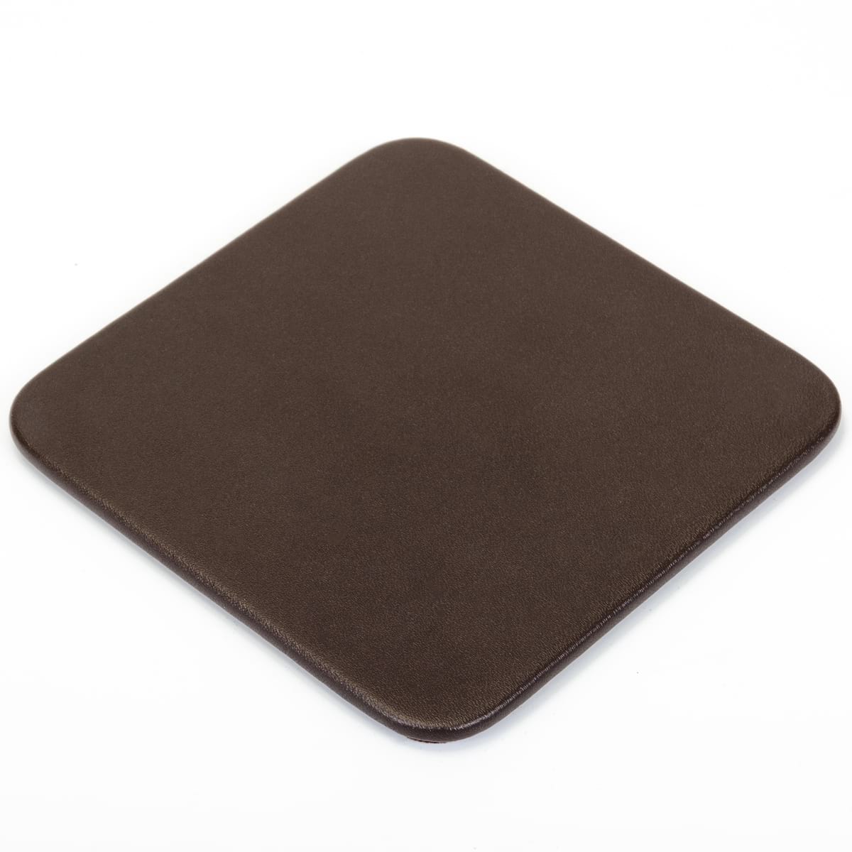 Chocolate Brown Leatherette Square Coaster