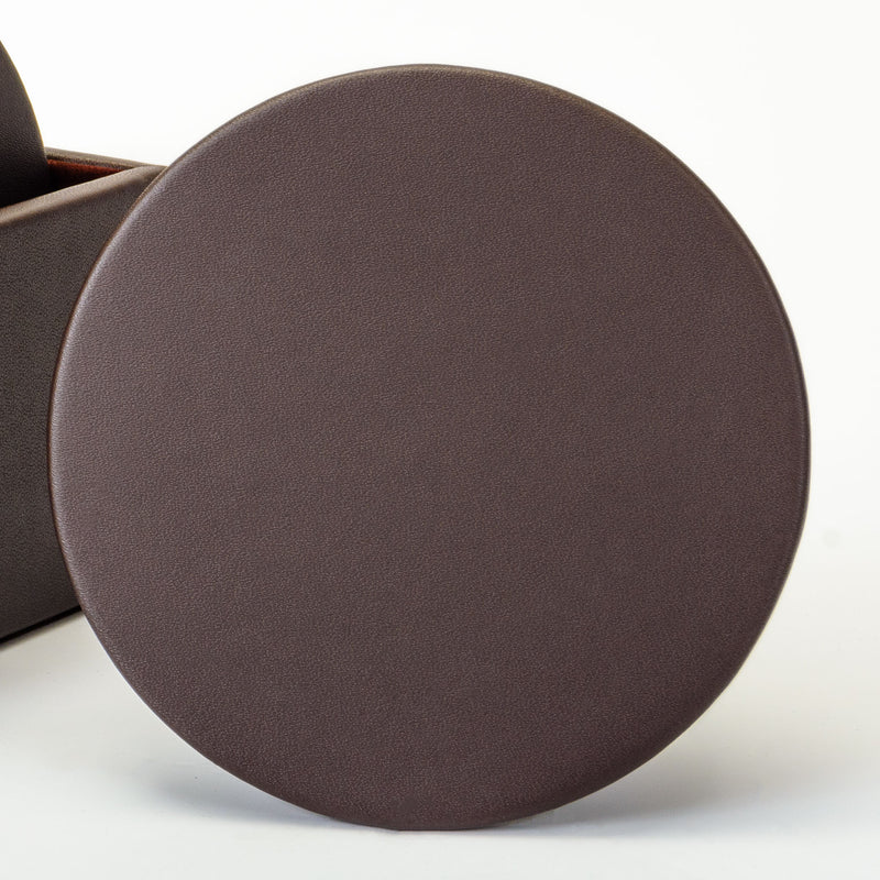 Chocolate Brown Leather Coaster