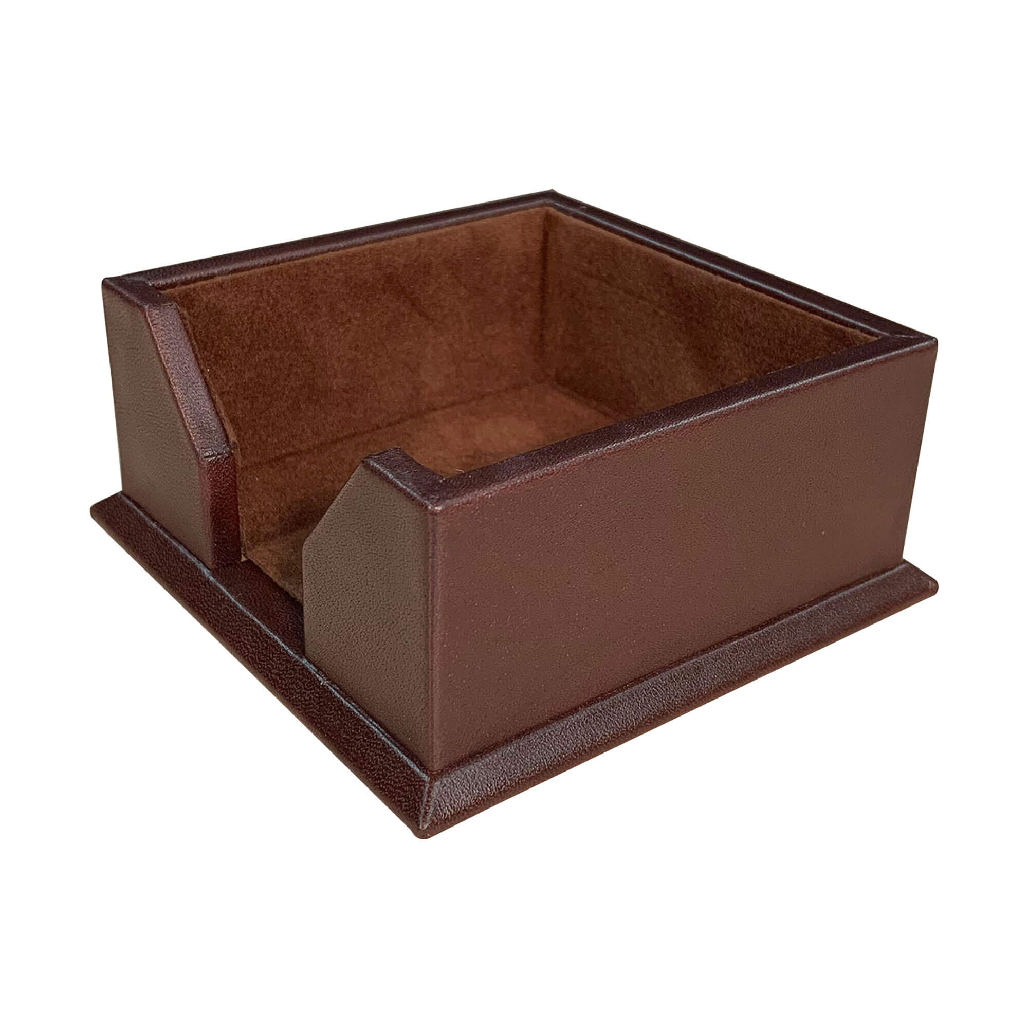 Chocolate Brown Leather 3" x 3" Sticky Note Holder