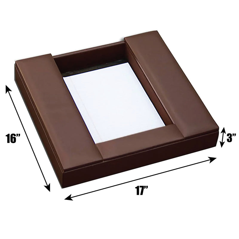 Chocolate Brown Leather Conference Room Organizer