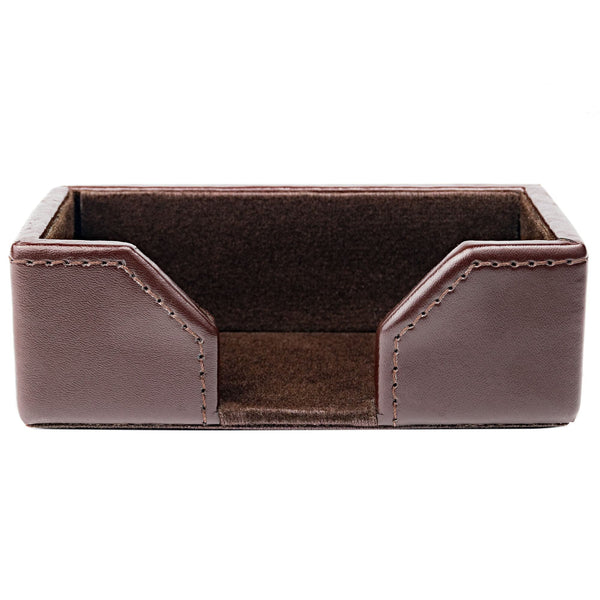 Dark Brown Bonded Leather Business Card Holder