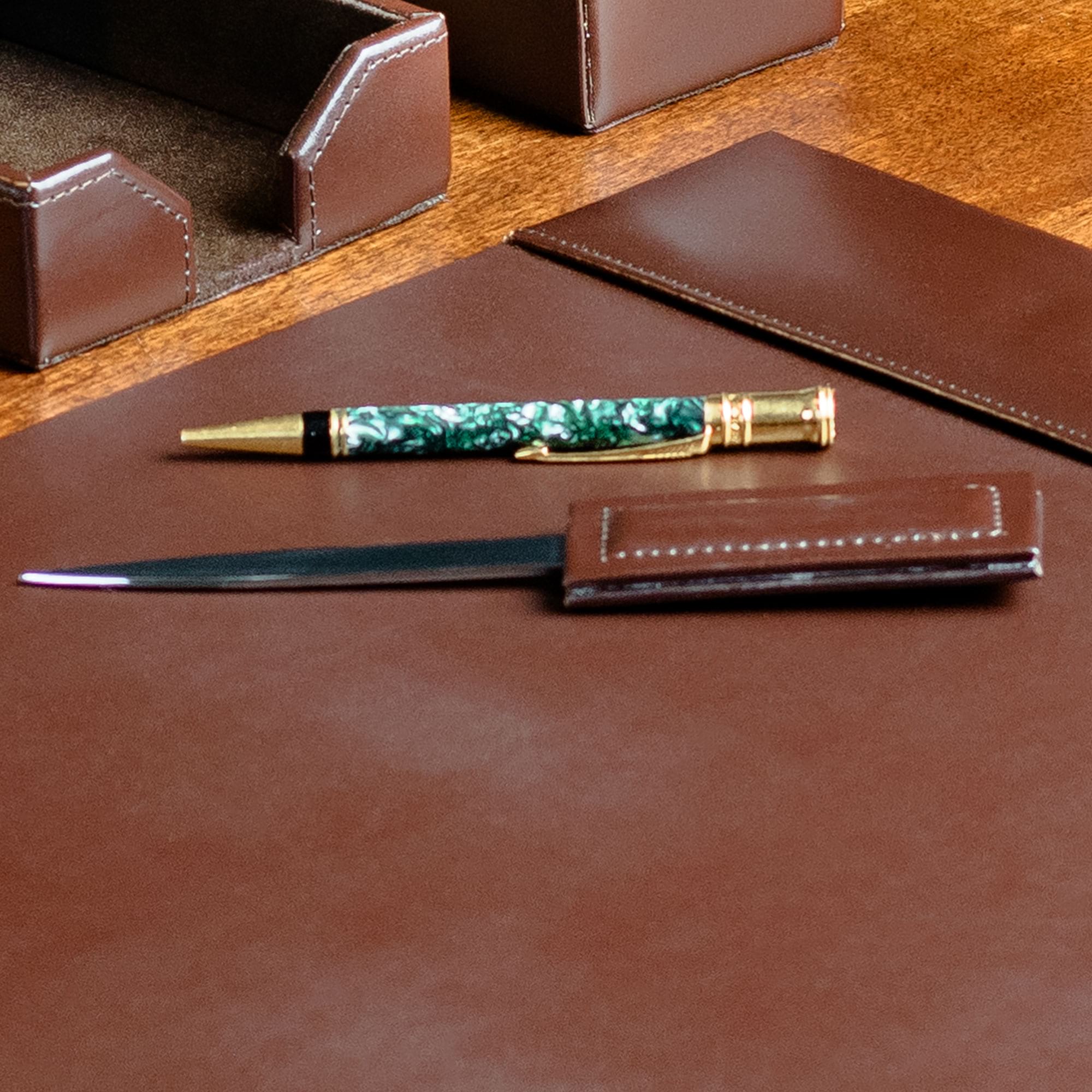 Dark Brown Bonded Leather Letter Opener