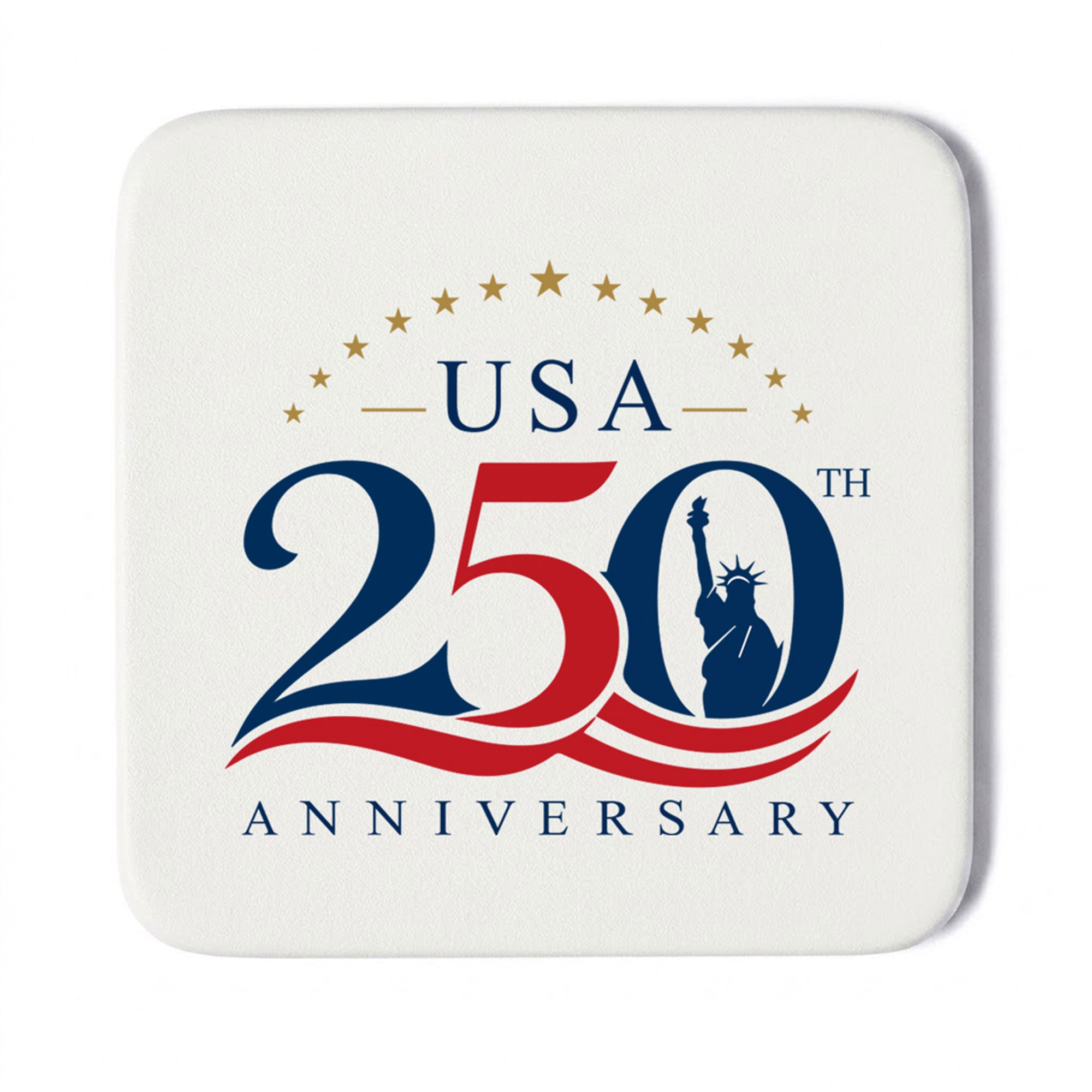 White Leather 4 Square Coaster Set with Holder