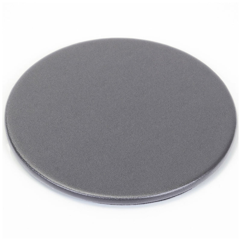 Gray Leatherette 4 Round Coaster Set w/ Holder