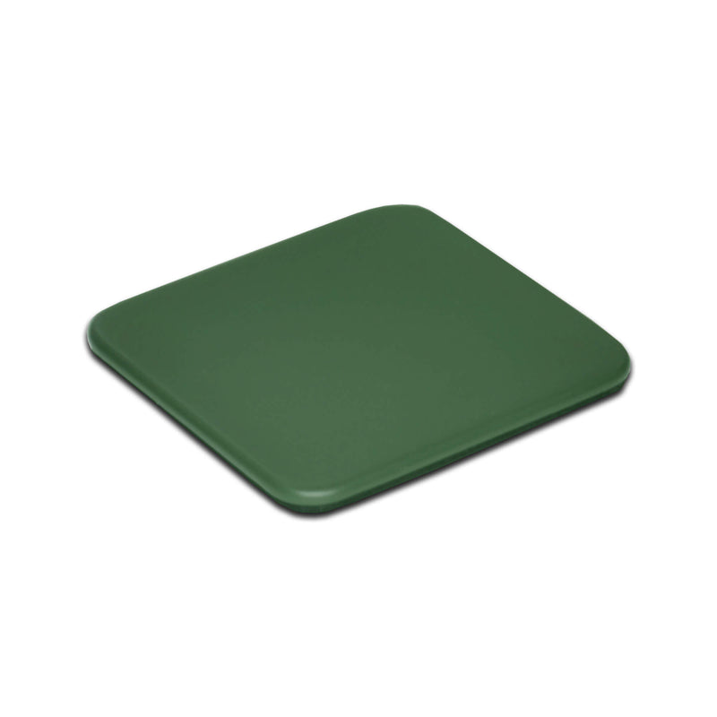 Dark Green Leather 10 Square Coaster Set w/ Holder