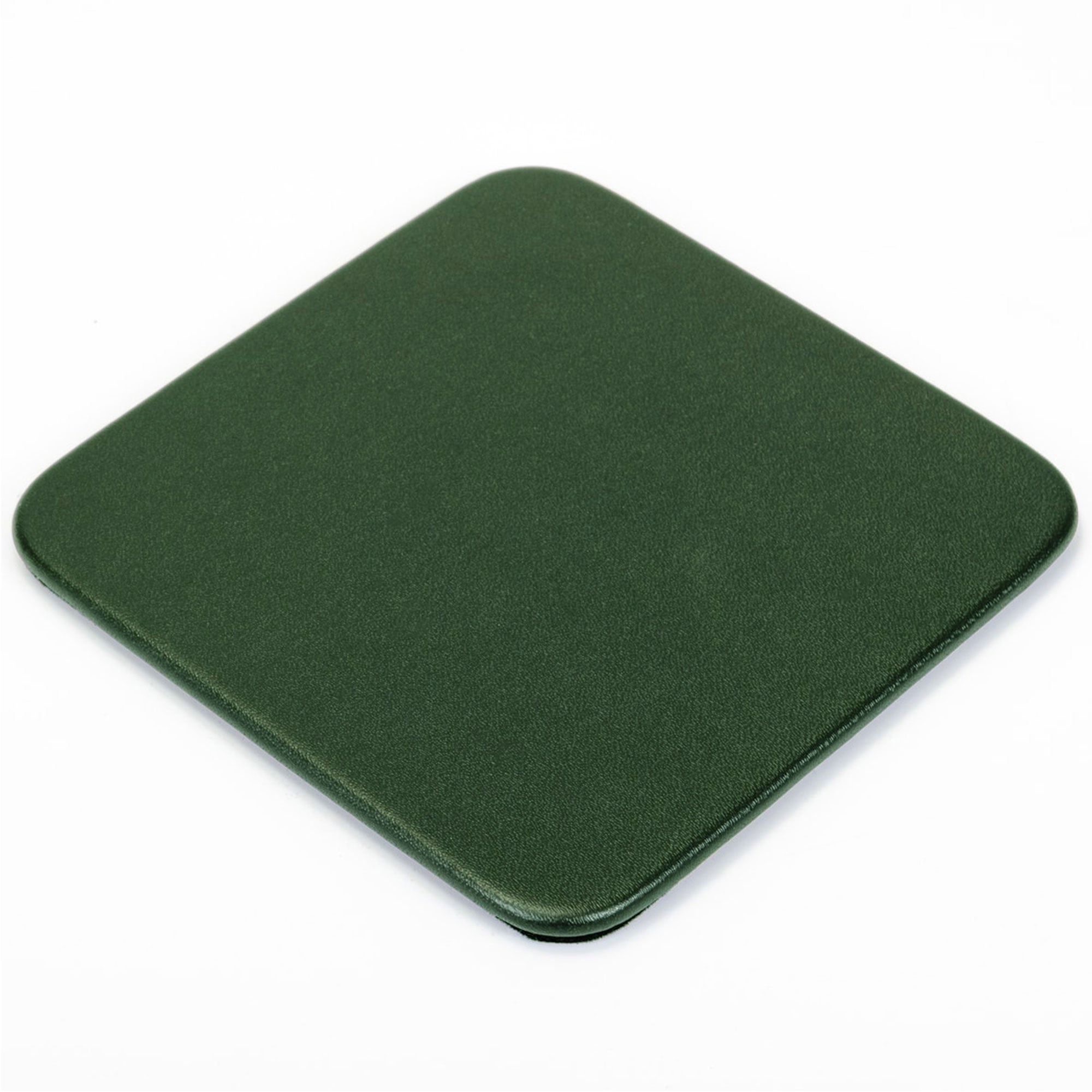 Dark Green Leather Coaster, Square