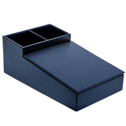 Navy Blue Leatherette Coffee Condiment Organizer