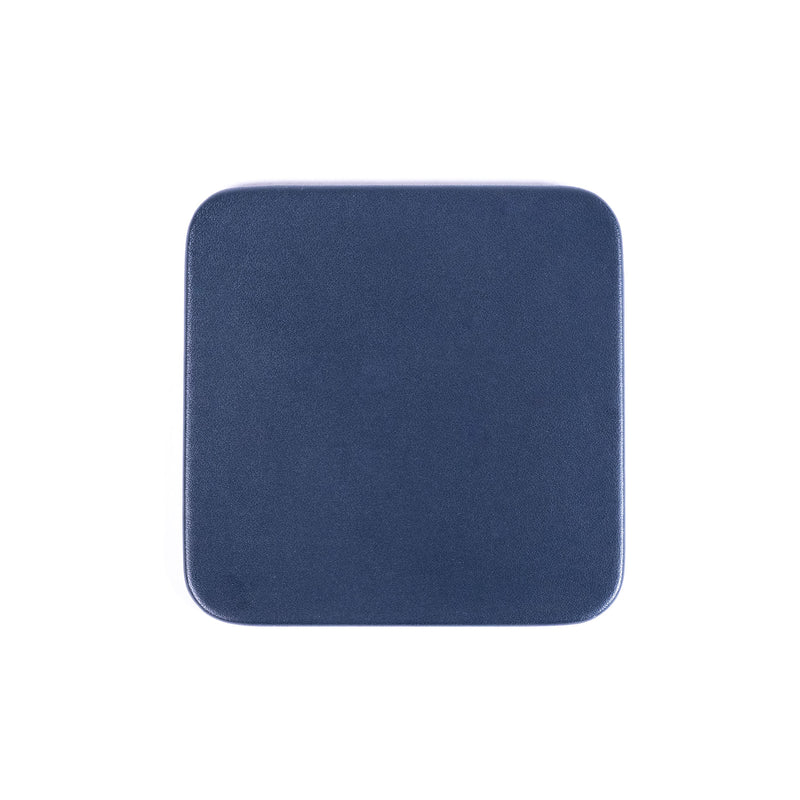 Navy Blue Leatherette Square Coaster