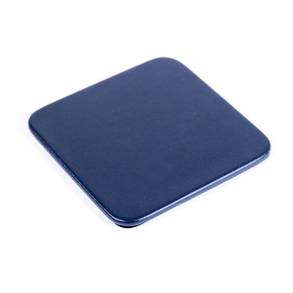 Navy Blue Leatherette Square Coaster