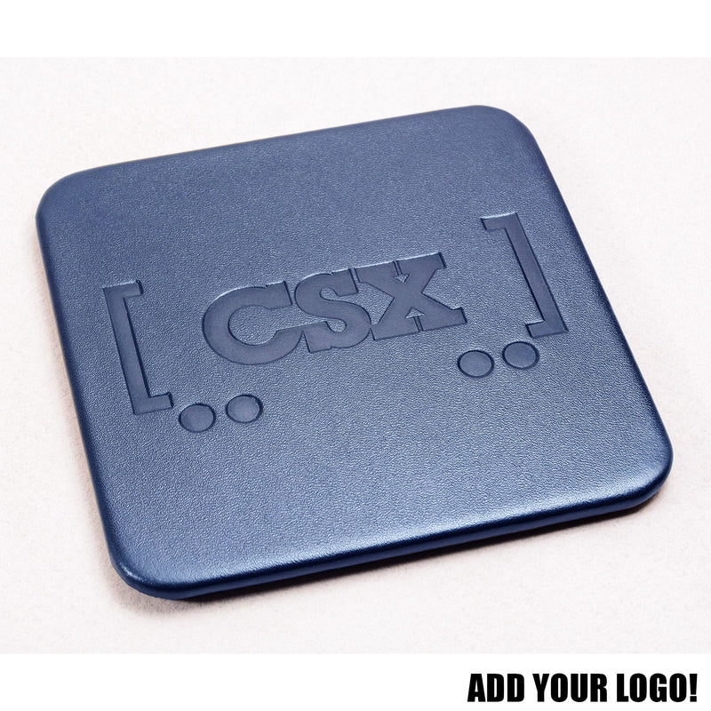 Navy Blue Leatherette Square Coaster