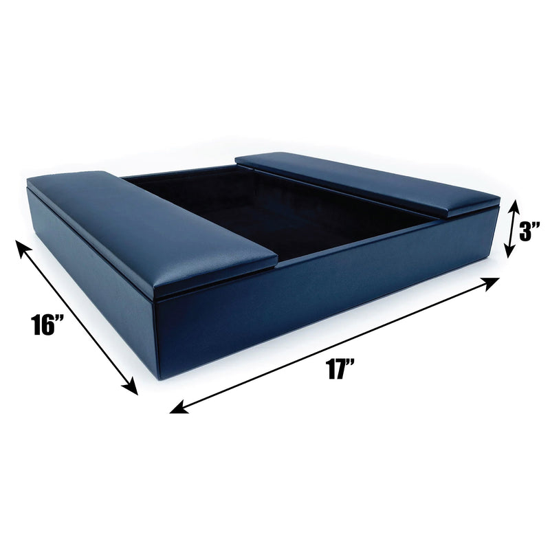 Navy Blue Leatherette Enhanced Conference Room Organizer