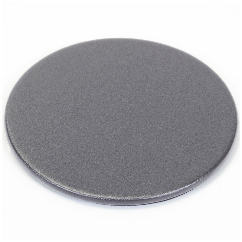 Gray Leather 4 Round Coaster Set w/ Holder