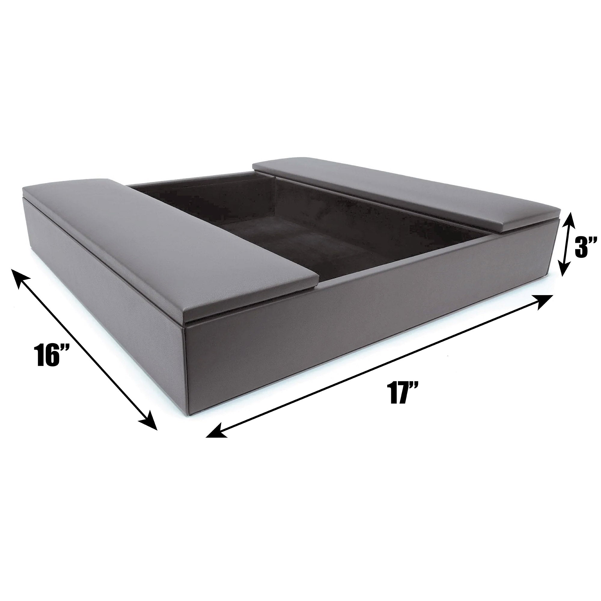 Gray Leather Conference Room Organizer