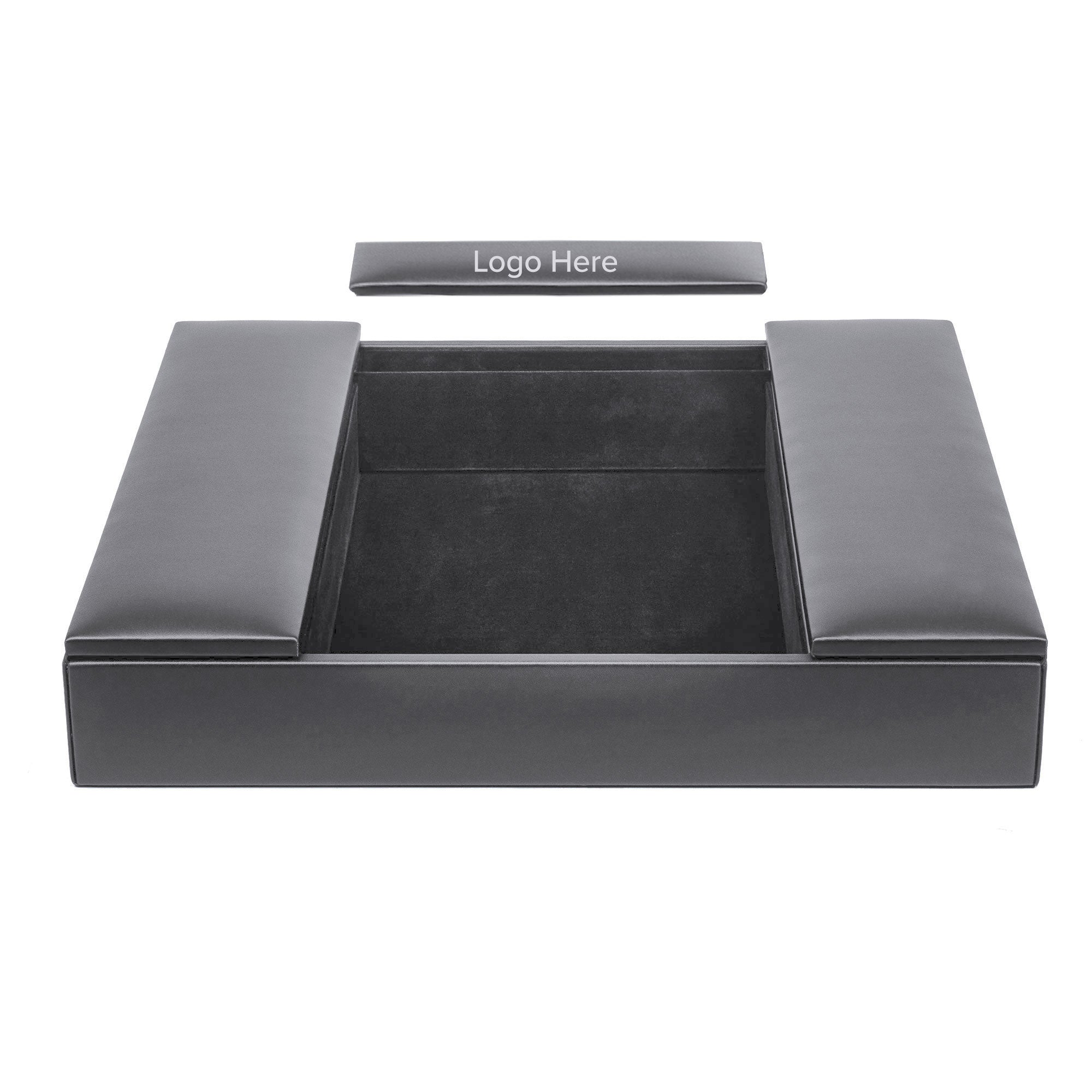 Gray Leather Conference Room Organizer