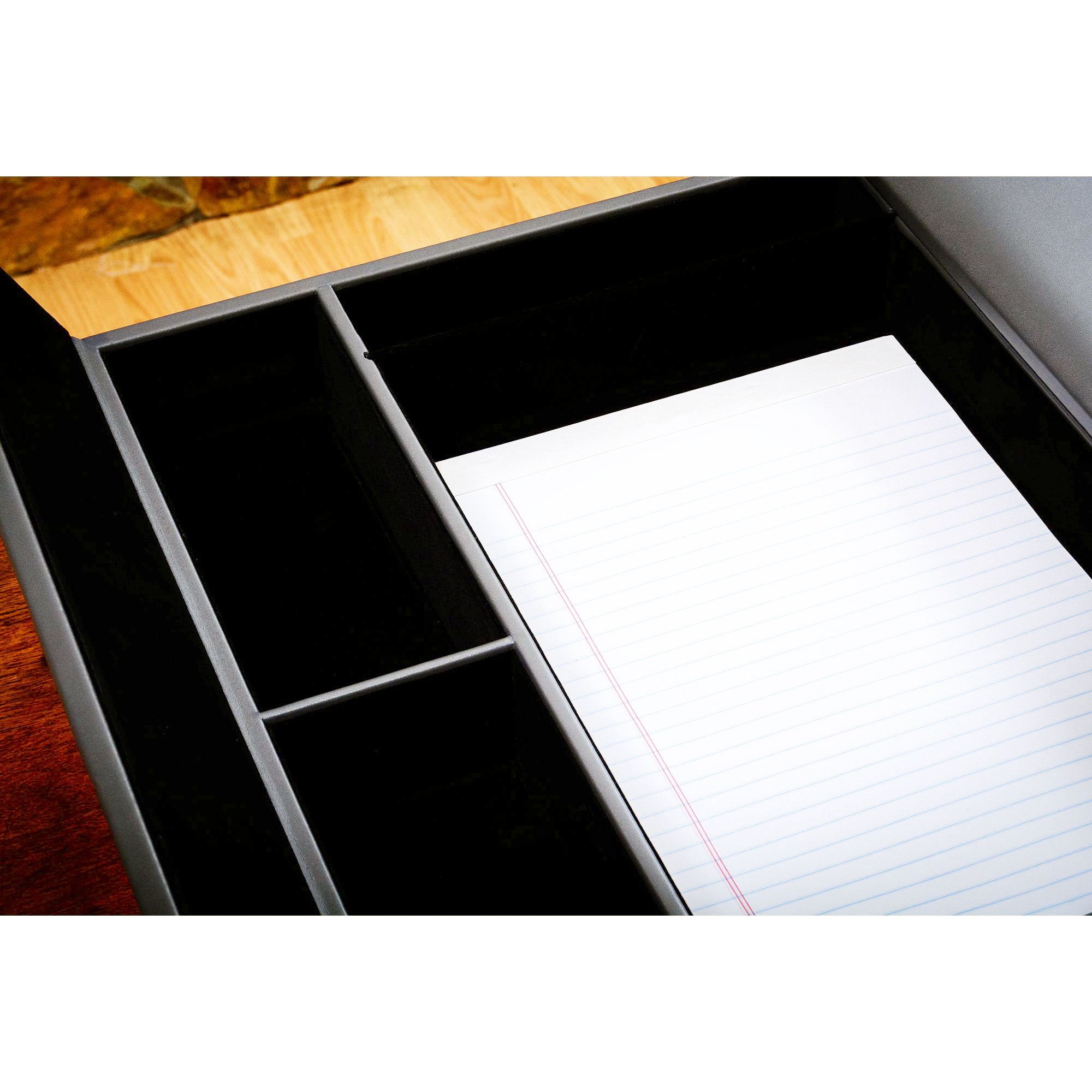 Gray Leather Conference Room Organizer