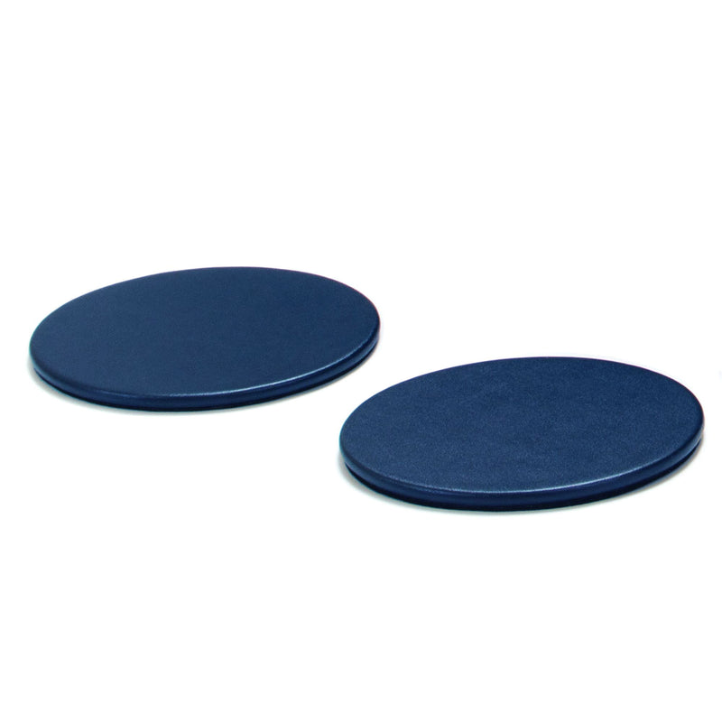 Navy Blue Leather Single Coaster, Round