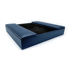 Navy Blue Leather Conference Room Organizer