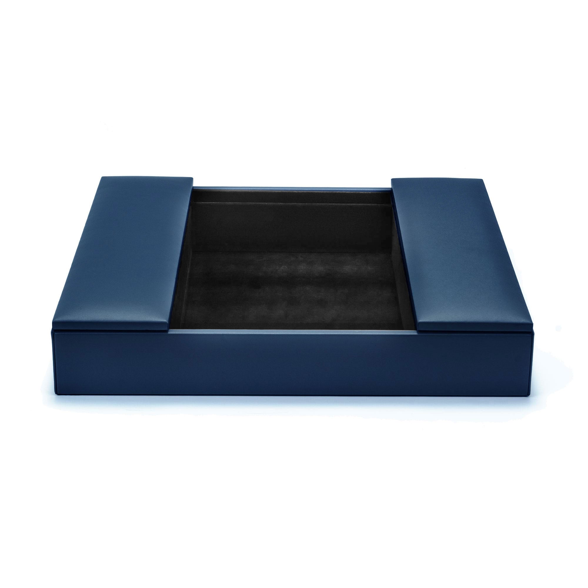 Navy Blue Leather Conference Room Organizer