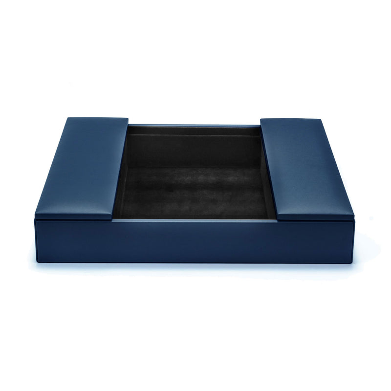 Navy Blue Leather Conference Room Organizer