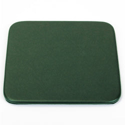 Dark Green Leatherette Single Coaster, Square