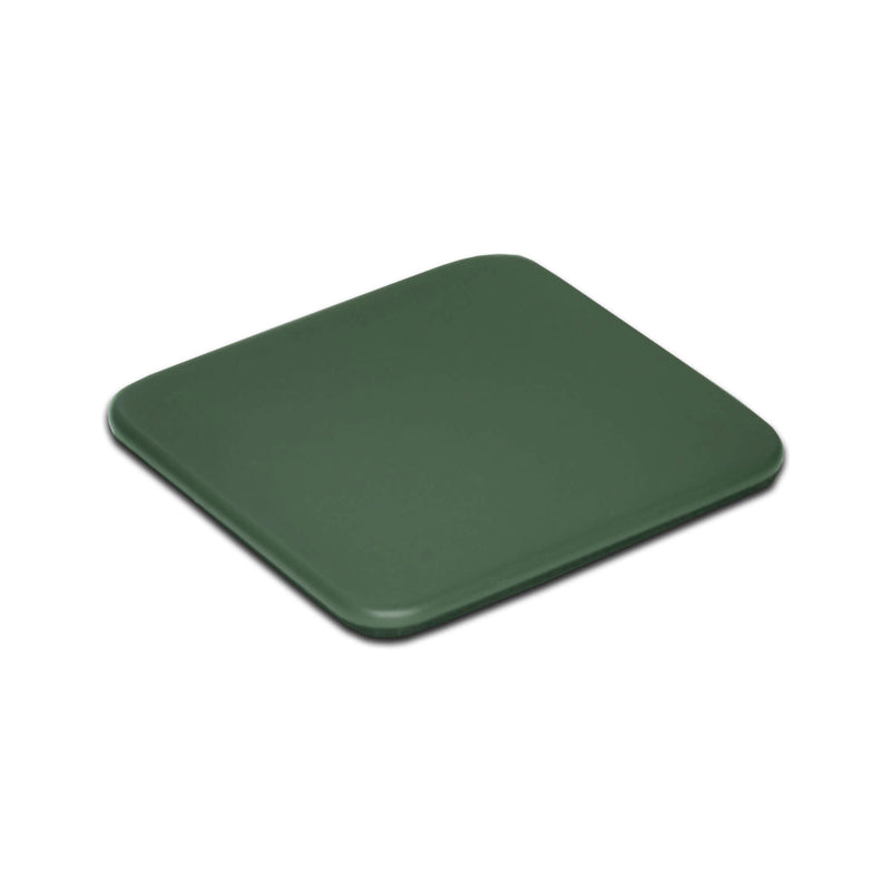 Dark Green Leatherette Single Coaster, Square