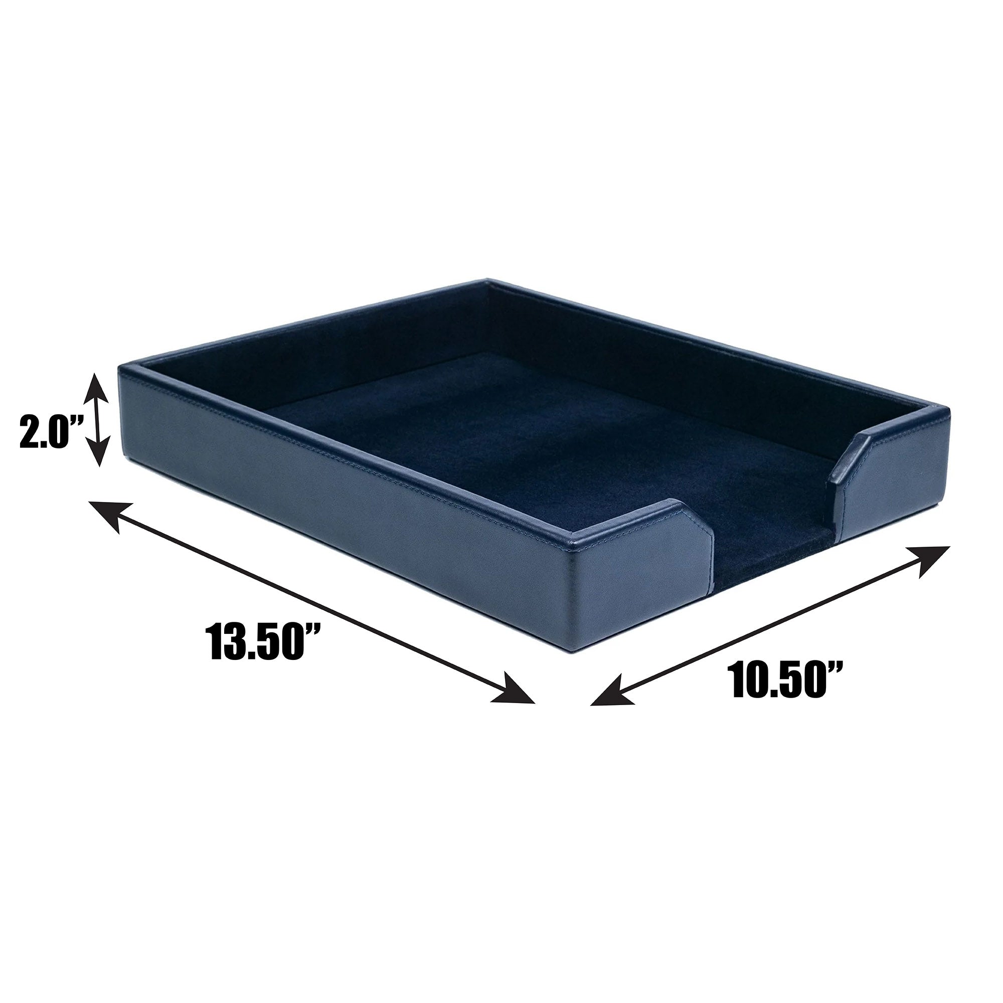 Navy Blue Bonded Leather Letter Tray